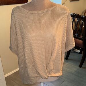 Women's Beige Knotted Blouse